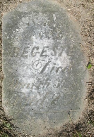 Unknown son Regester tombstone